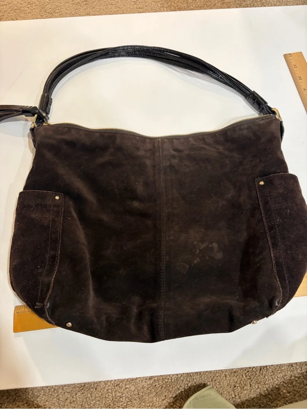 kate spade Dark Brown Suede Hobo with Tassel